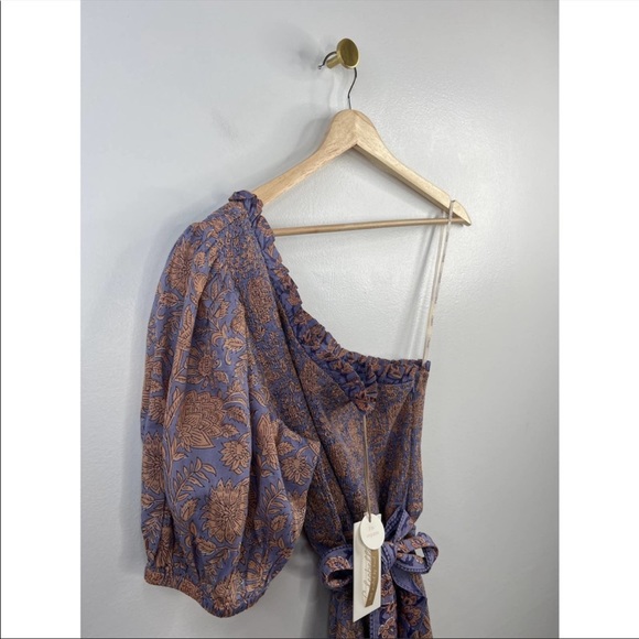 Cleobella Cassidy One Shoulder Women's Mini Dress Vine Size: Medium NWT - Picture 2 of 9